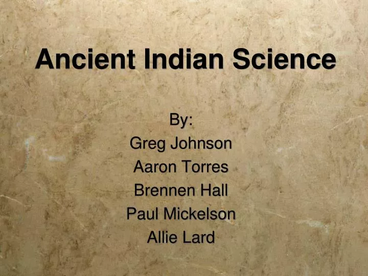 ancient indian science