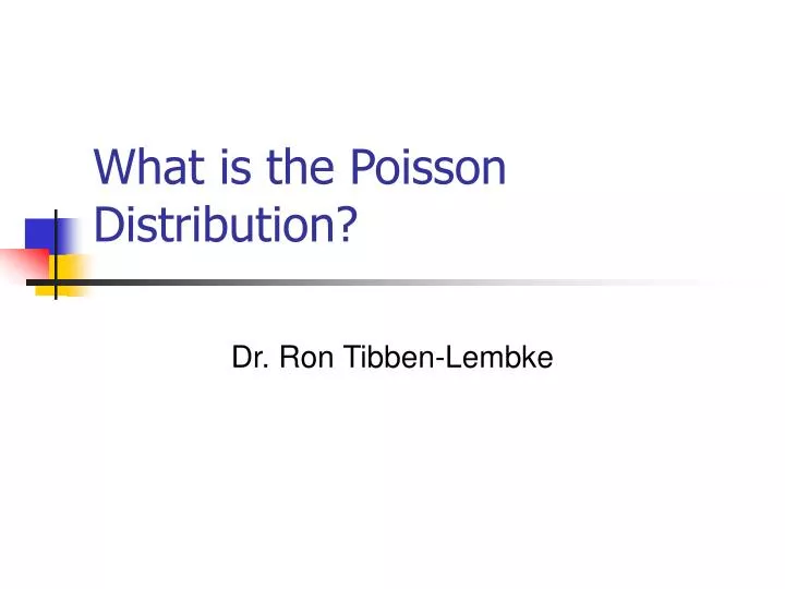 what is the poisson distribution