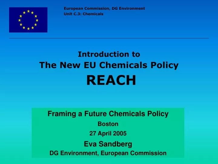 introduction to the new eu chemicals policy reach