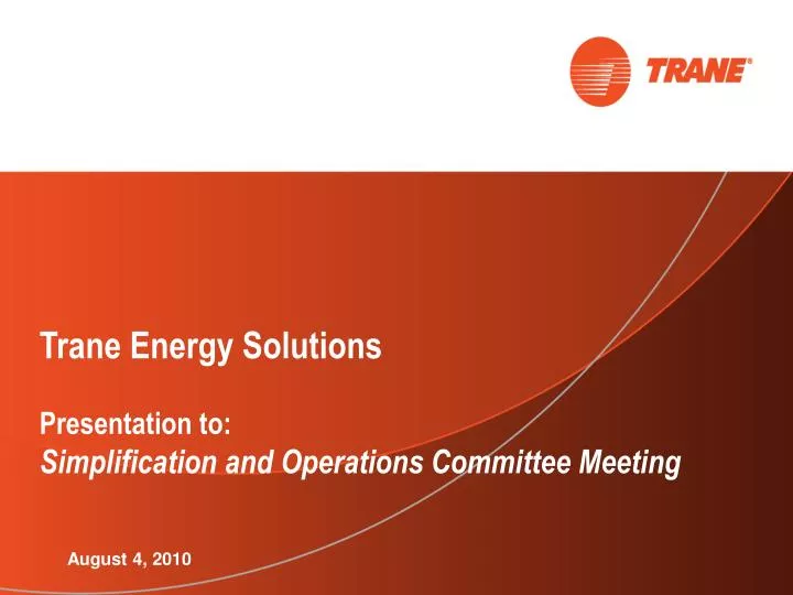 trane energy solutions presentation to simplification and operations committee meeting