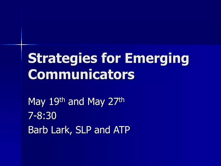 strategies for emerging communicators