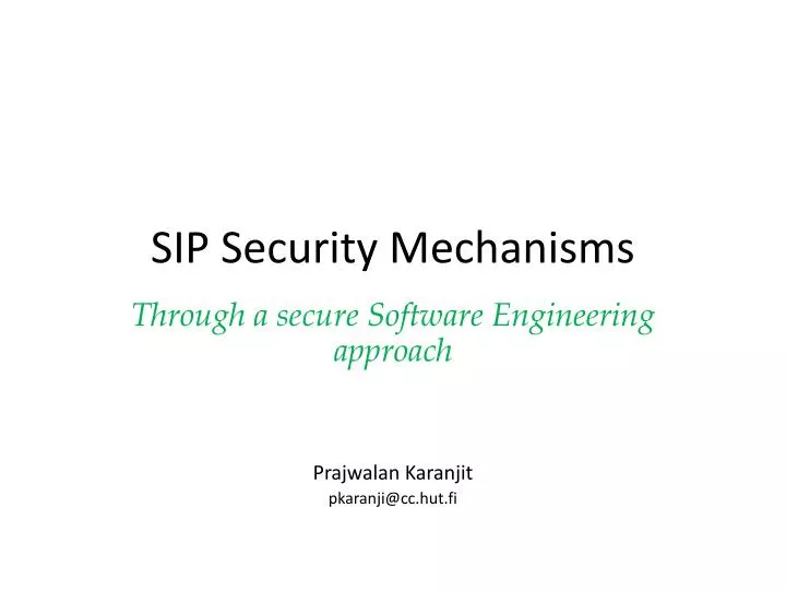 sip security mechanisms