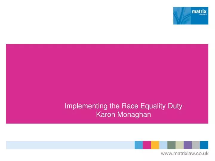 implementing the race equality duty karon monaghan