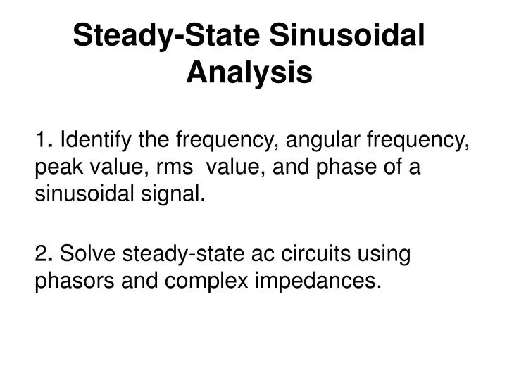 steady state sinusoidal analysis