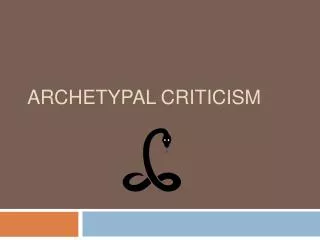 Archetypal Criticism