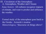 III. Circulation of the Atmosphere - slide 1