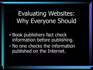 Evaluating Websites: