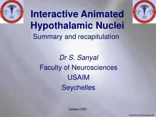 Interactive Animated Hypothalamic Nuclei