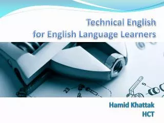 Technical English for English Language Learners