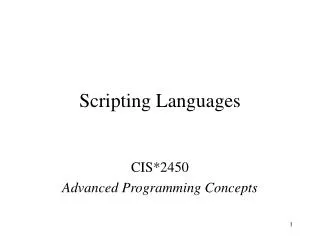 Scripting Languages