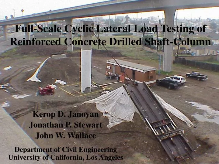 full scale cyclic lateral load testing of reinforced concrete drilled shaft column