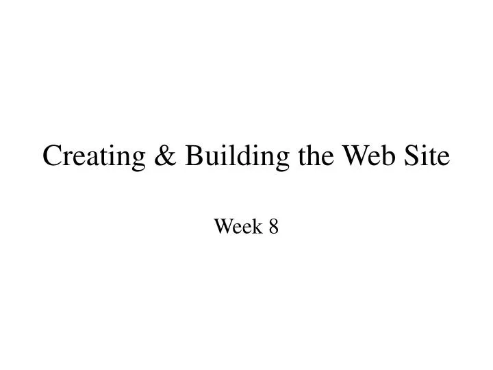 creating building the web site