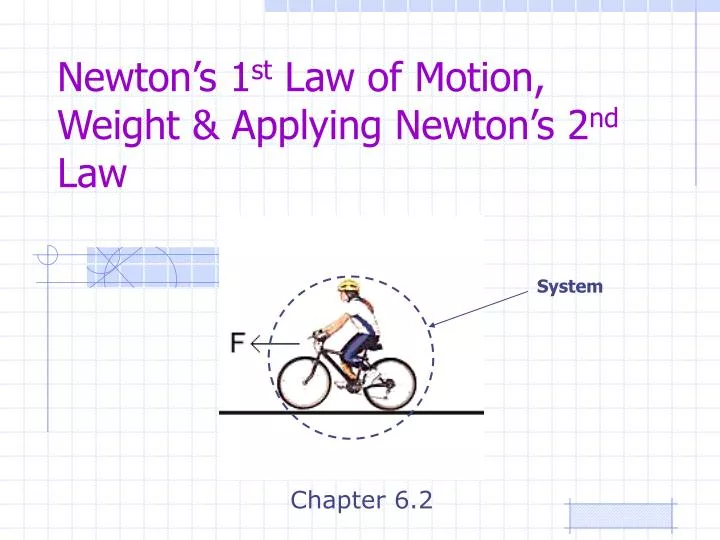 newton s 1 st law of motion weight applying newton s 2 nd law