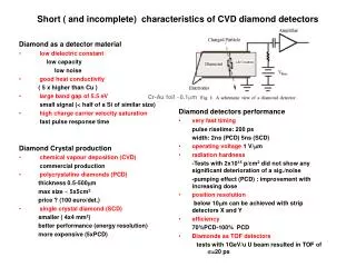 Short ( and incomplete) characteristics of CVD diamond detectors