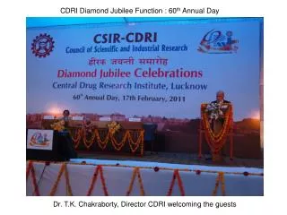 CDRI Diamond Jubilee Function : 60th Annual Day