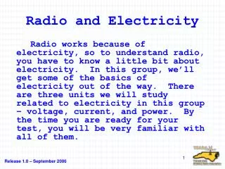 Radio and Electricity