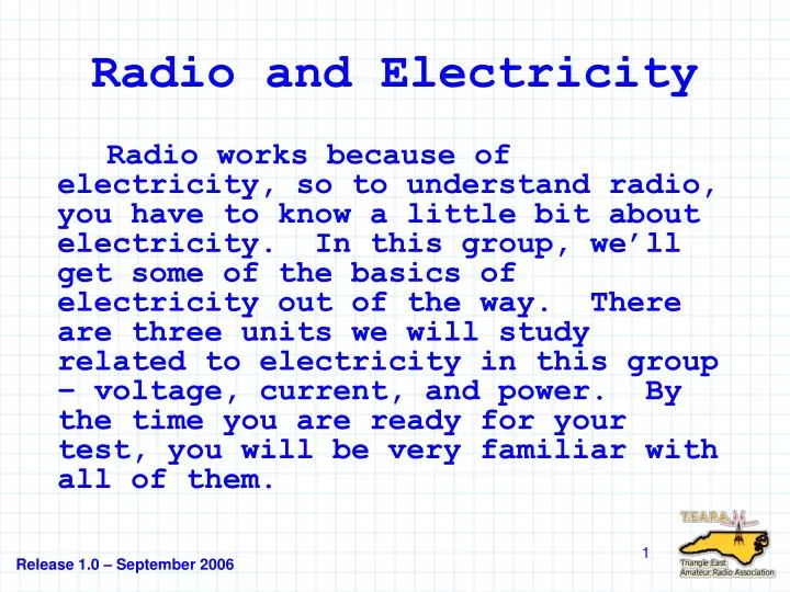 radio and electricity