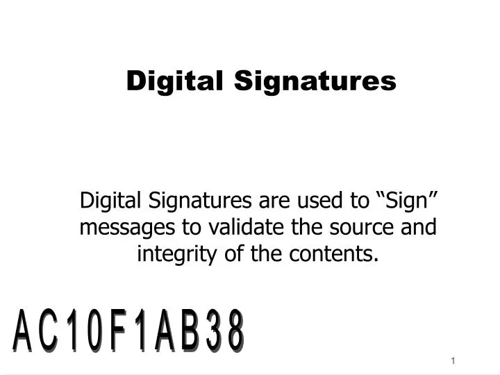 digital signatures