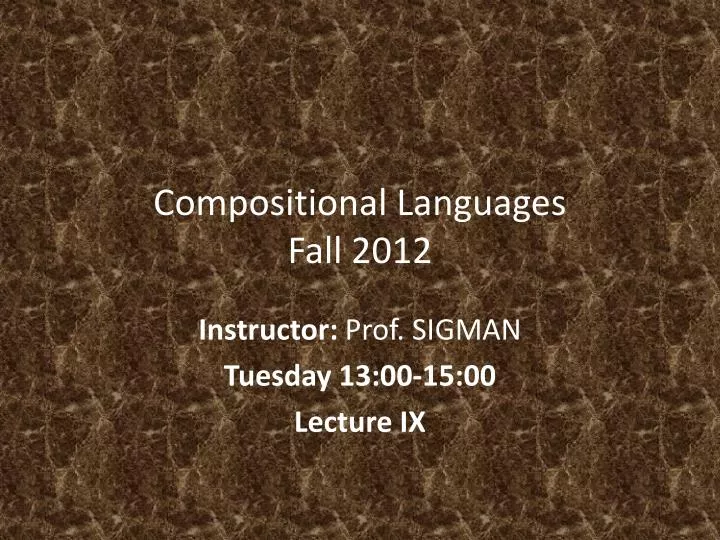 compositional languages fall 2012