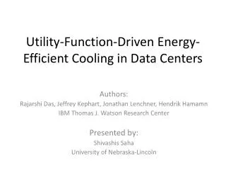 Utility-Function-Driven Energy-Efficient Cooling in Data Centers
