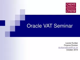 Oracle VAT Seminar