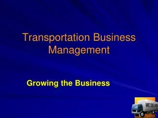 Transportation Business Management