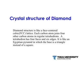Crystal structure of Diamond