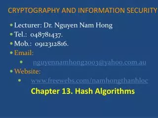 CRYPTOGRAPHY AND INFORMATION SECURITY