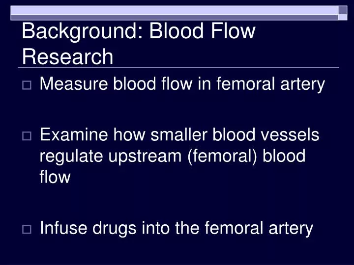 background blood flow research