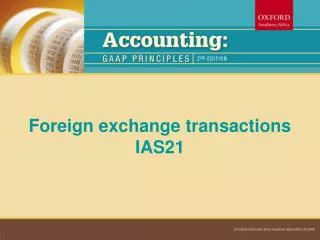 Foreign exchange transactions IAS21