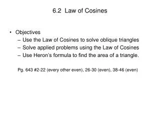 6.2 Law of Cosines