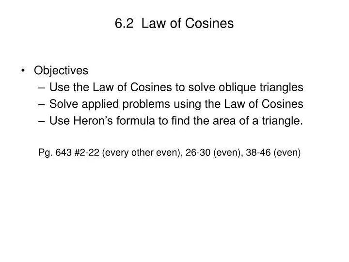 6 2 law of cosines