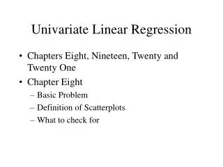 Univariate Linear Regression