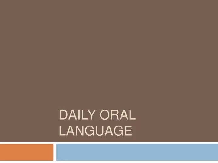 daily oral language