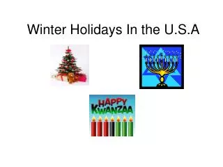 Winter Holidays In the U.S.A