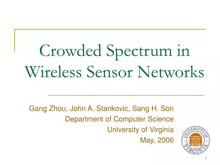 crowded spectrum in wireless sensor networks