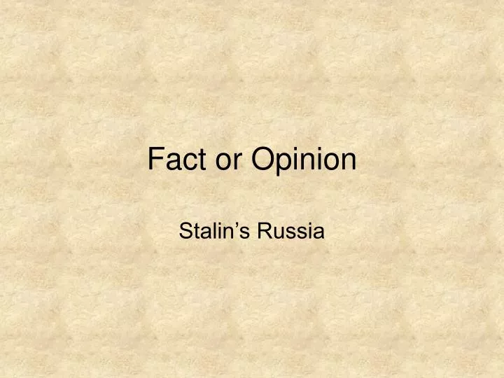 fact or opinion