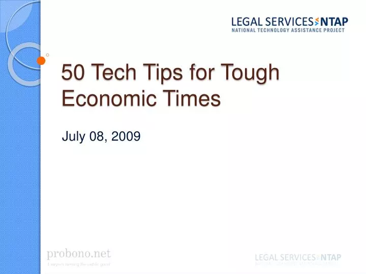 50 tech tips for tough economic times