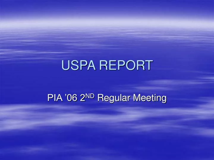 uspa report