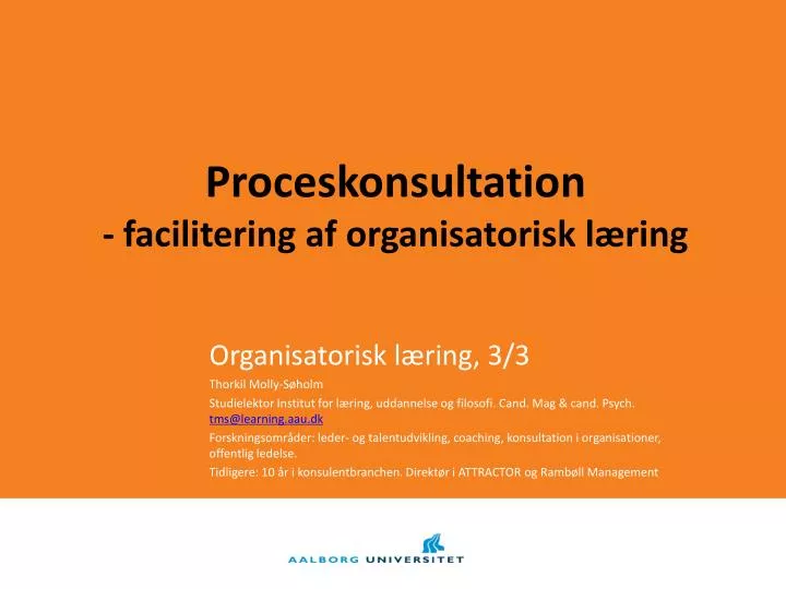 proceskonsultation facilitering af organisatorisk l ring