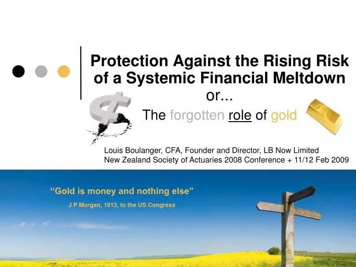 protection against the rising risk of a systemic financial meltdown or a the forgotten role of gold
