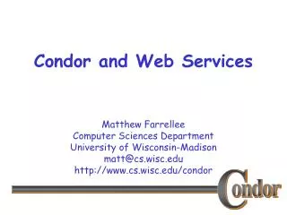Condor and Web Services