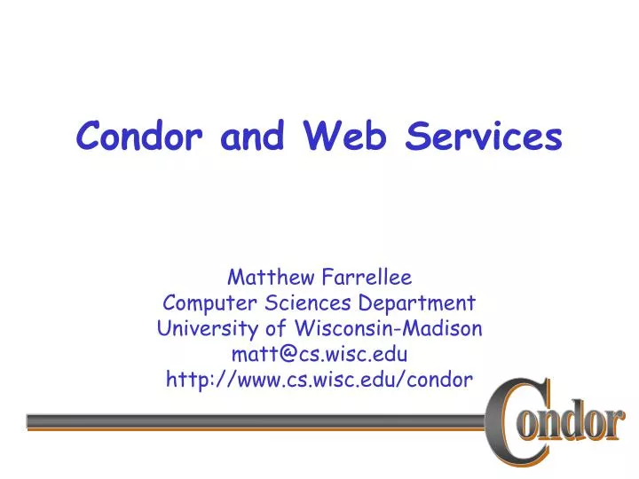 condor and web services