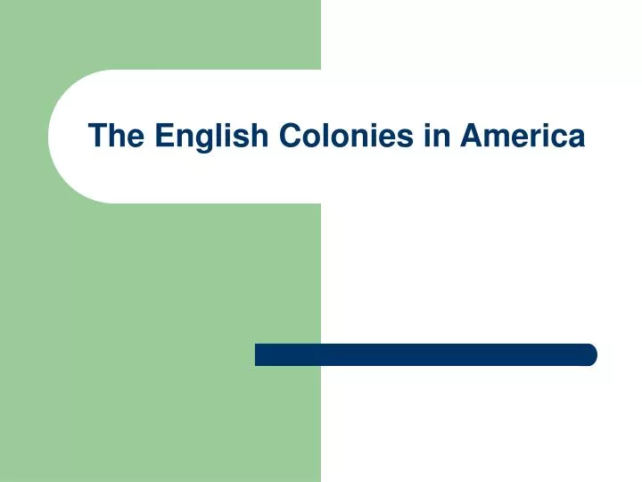 the english colonies in america