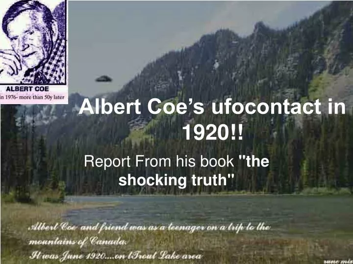 albert coe s ufocontact in 1920