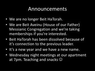announcements