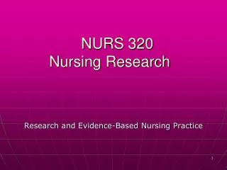 NURS 320 Nursing Research