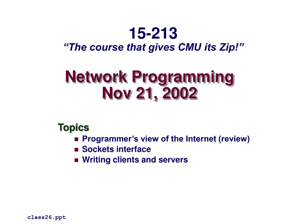 PPT - Network Programming Nov 21, 2002 PowerPoint Presentation, free ...