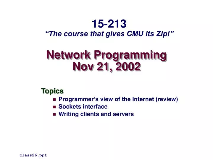 network programming nov 21 2002