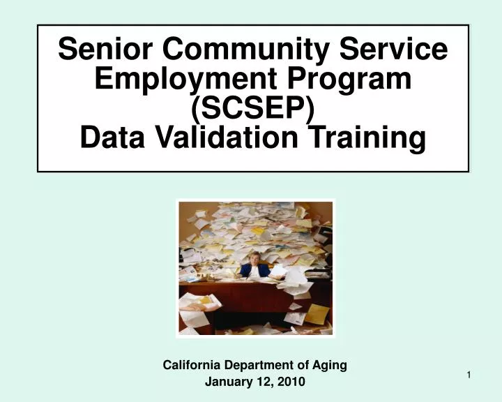 senior community service employment program scsep data validation training